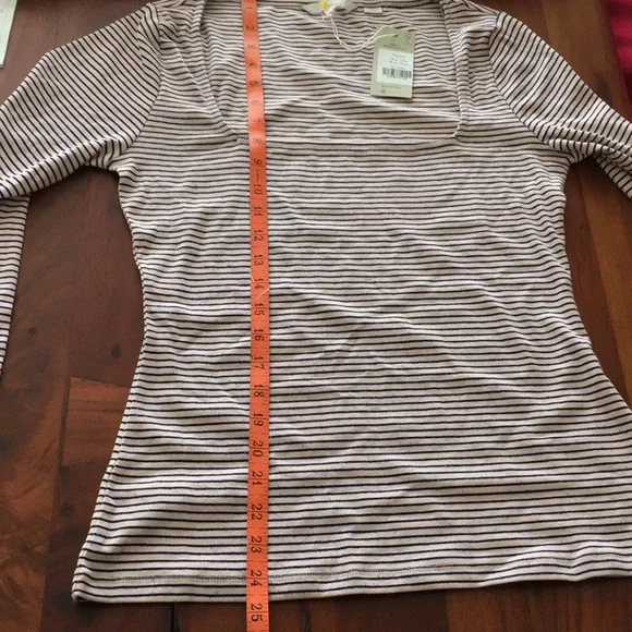 NWT Boden sparkle stripe square neck cotton stretch top M 8-10 - Picture 7 of 8